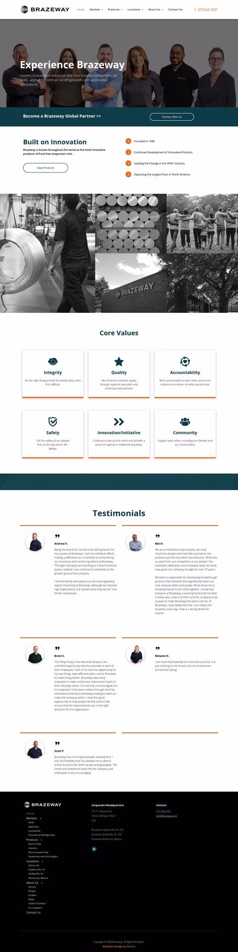 Brazeway Homepage 1440px