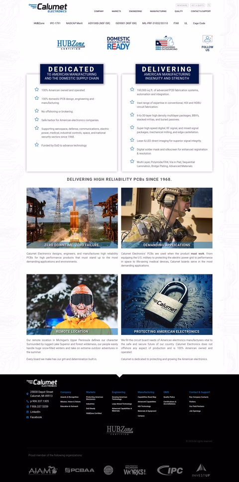 Calumet-Electronics Homepage 1440px