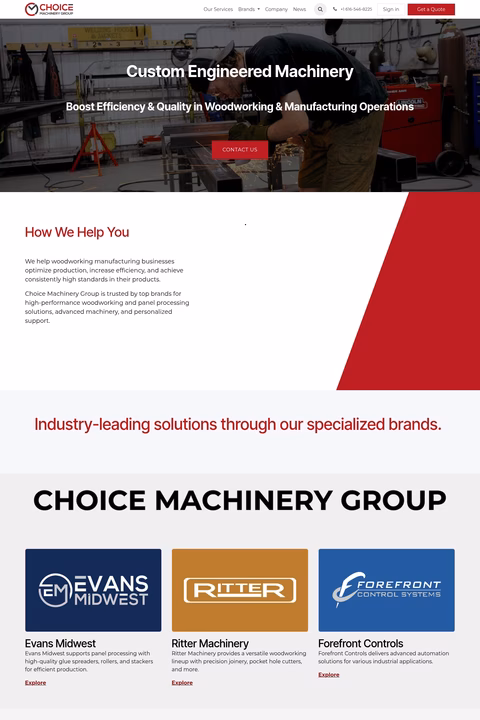 Choice-Machinery-Group Homepage 1440px
