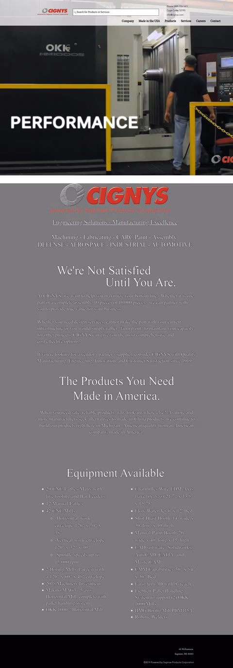 Cignys Homepage 1440px