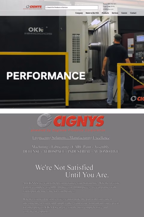 Cignys Homepage 1440px