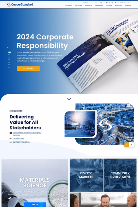 Cooper-Standard Homepage 1440px