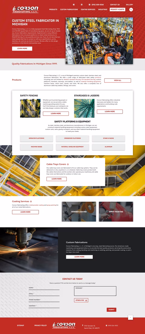 Corson-Fabricating Homepage 1440px