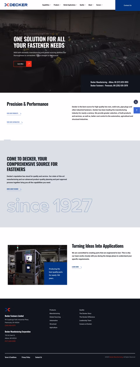 Decker-Manufacturing-Corporation Homepage 1440px