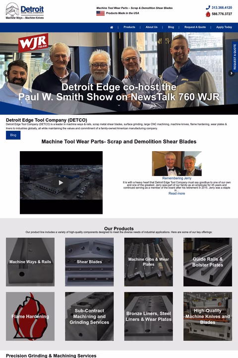 Detroit-Edge-Tool-Company Homepage 1440px