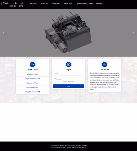 Detroit-Hoist-Crane-Company Homepage 1440px