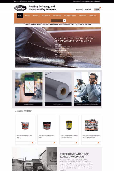 Dewitt-Products Homepage 1440px