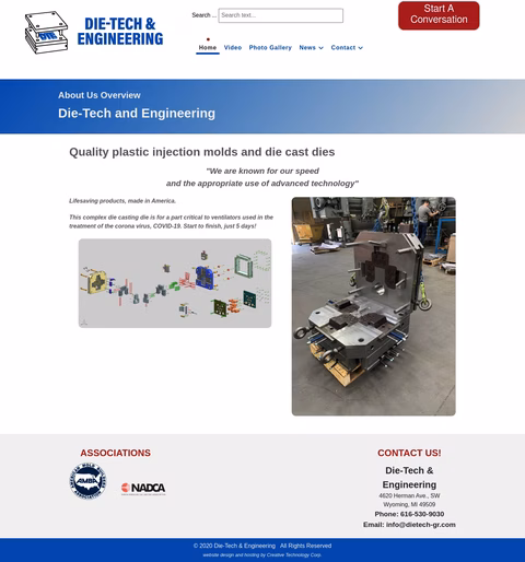 Die-Tech-Engineering Homepage 1440px