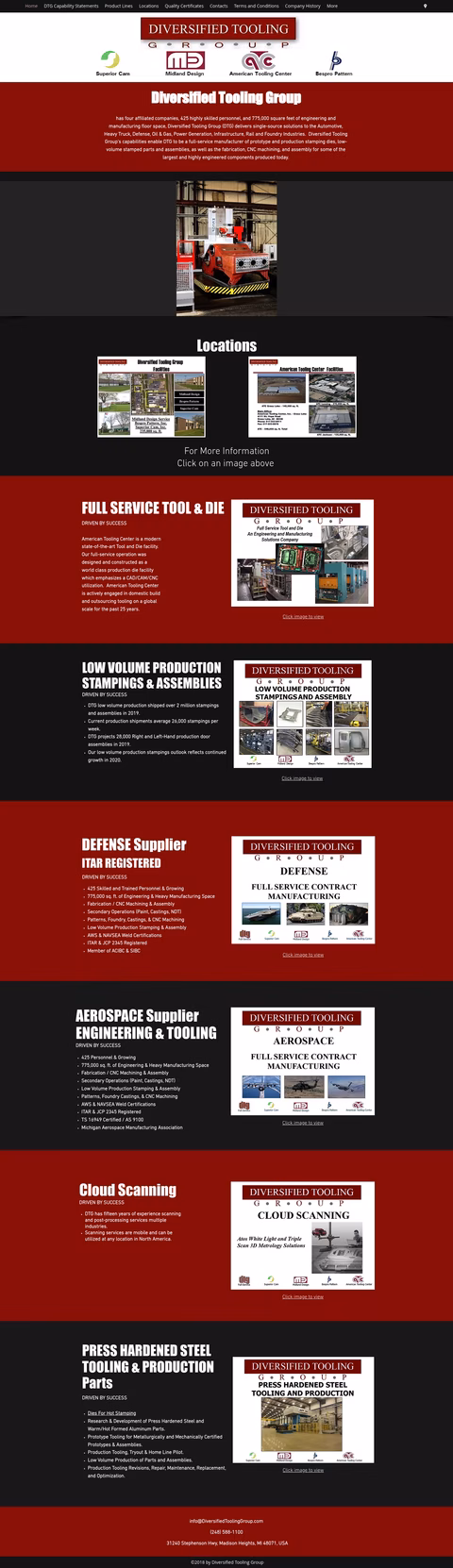 Diversified-Tooling-Group Homepage 1440px