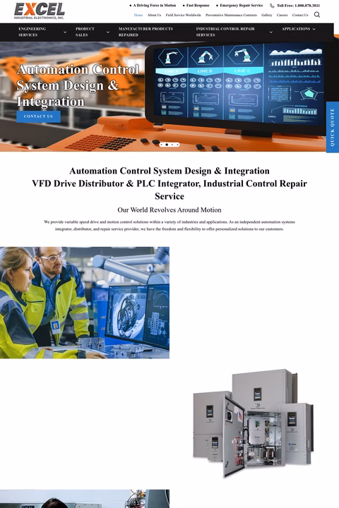 Excel-Industrial-Electronics Homepage 1440px