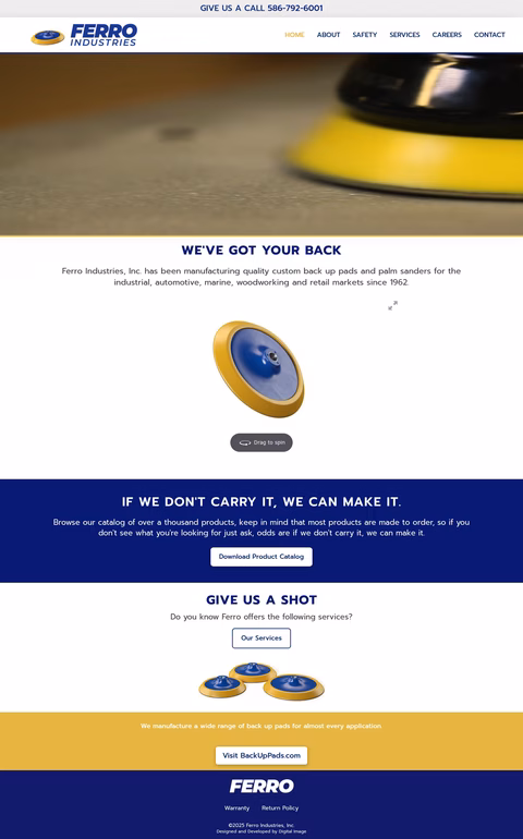 Ferro-Industries Homepage 1440px