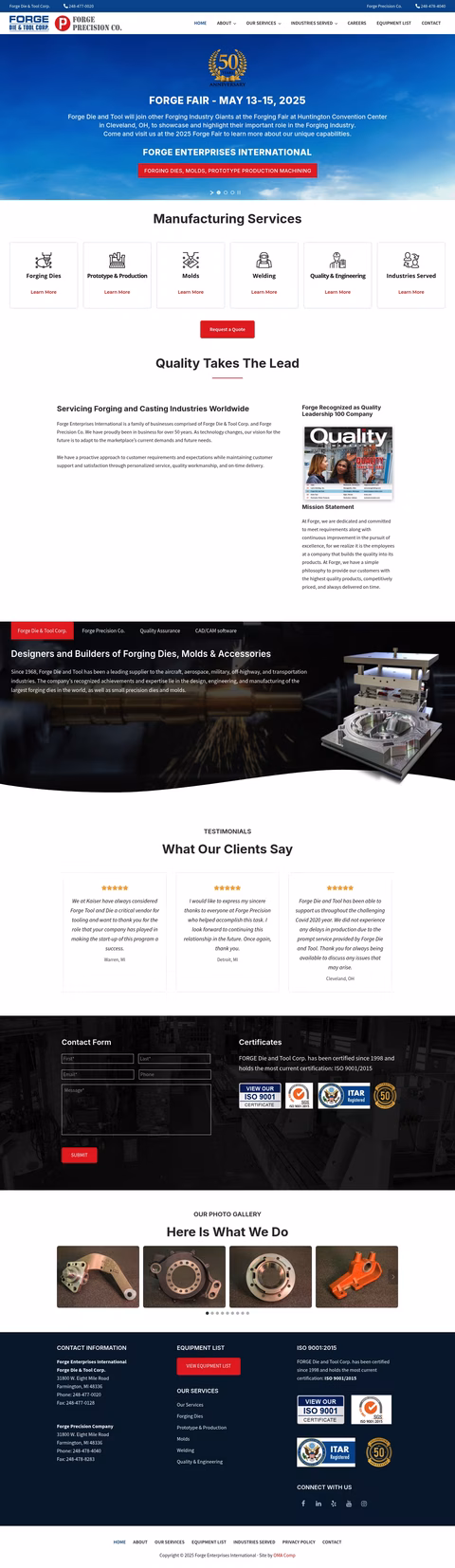 Forge-Precision Homepage 1440px