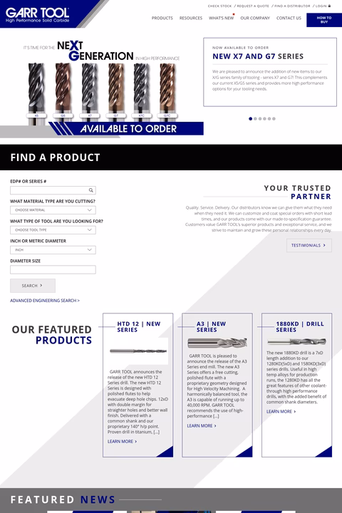 Garr-Tool Homepage 1440px