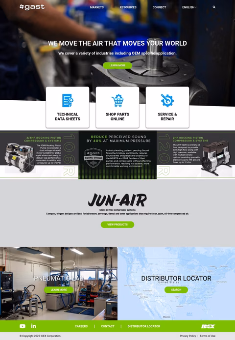 Gast-Manufacturing Homepage 1440px