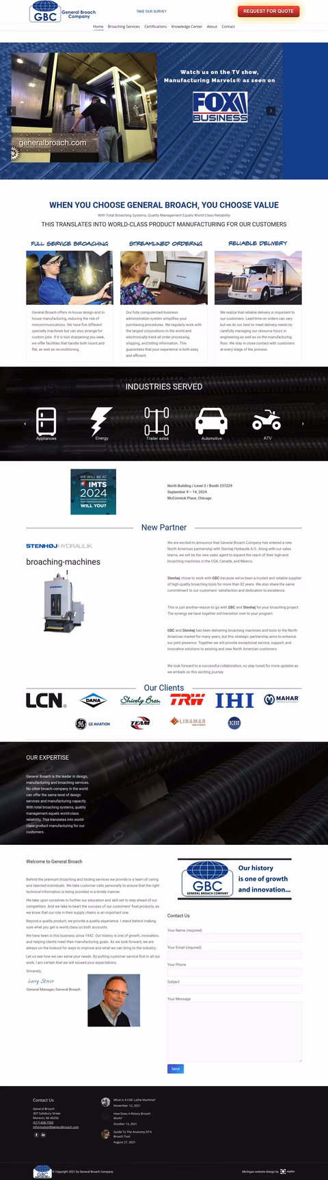 General-Broach-Company Homepage 1440px