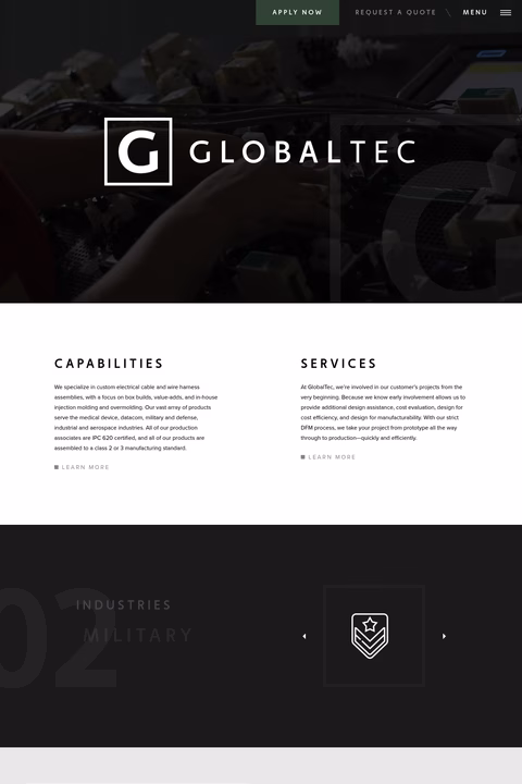 Global-Tec Homepage 1440px