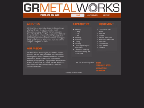 Gr-Metal-Works Homepage 1440px
