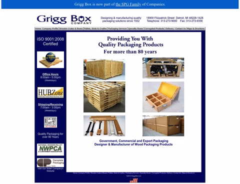 Grigg-Box-Company Homepage 1440px