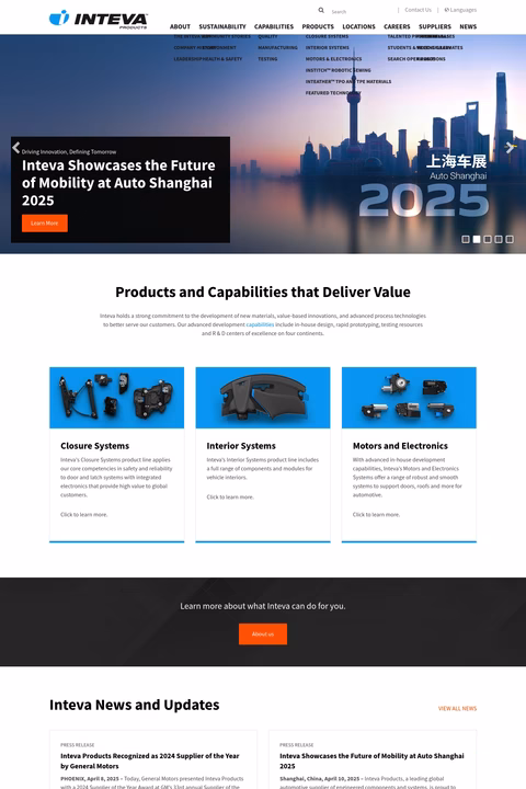 Inteva-Products Homepage 1440px
