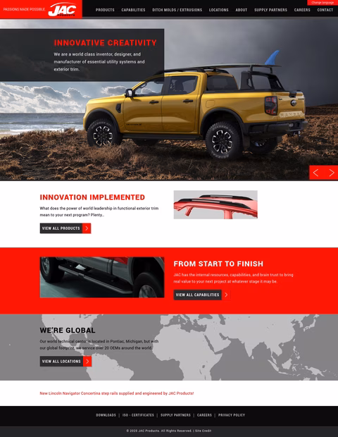 Jac-Products Homepage 1440px