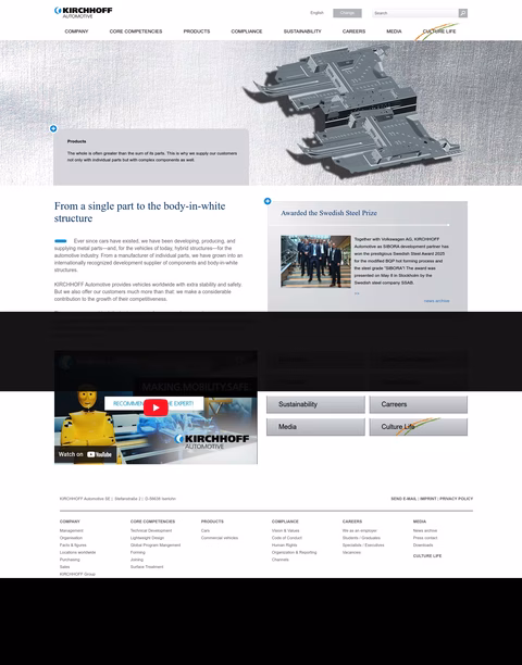 Kirchhoff-Automotive Homepage 1440px