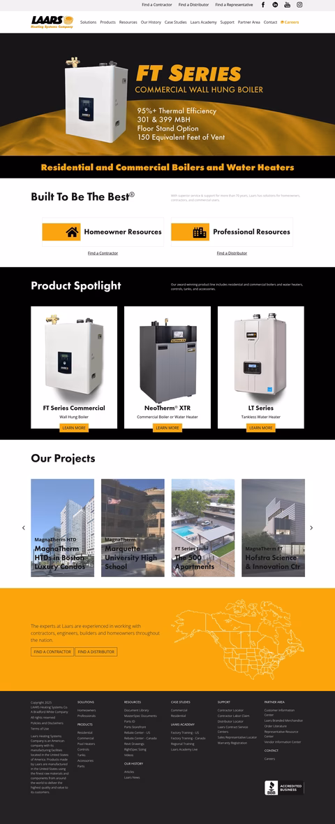Laars-Heating-Systems-Company Homepage 1440px