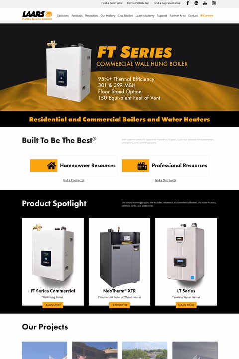 Laars-Heating-Systems-Company Homepage 1440px