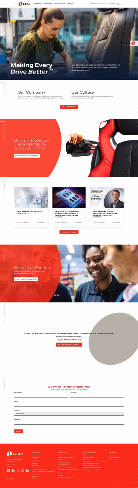 Lear-Corporation Homepage 1440px
