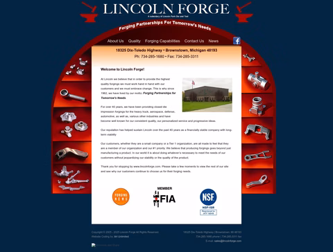 Lincoln-Forge Homepage 1440px
