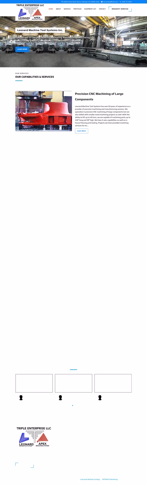 Leonard-Machine-Tool-Systems Homepage 1440px