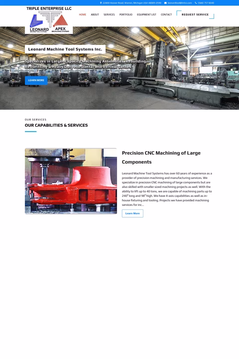 Leonard-Machine-Tool-Systems Homepage 1440px