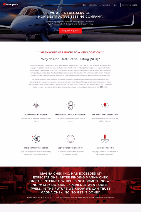 Magna-Chek Homepage 1440px