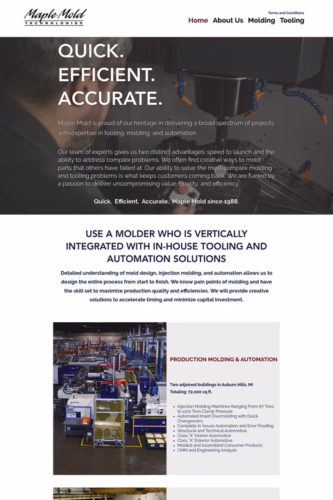 Maple-Mold-Technologies Homepage 1440px