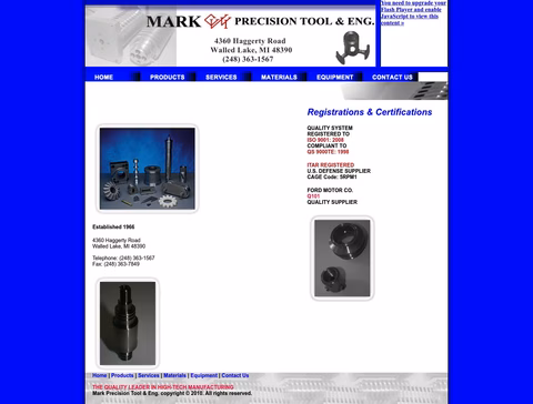 Mark-Precision-Tool-Engineering Homepage 1440px