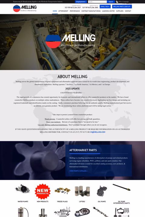 Melling-Tool-Company Homepage 1440px