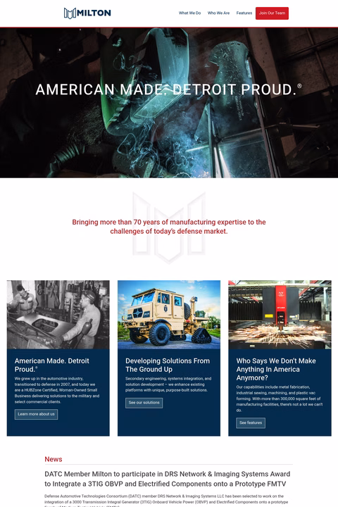 Milton-Manufacturing Homepage 1440px