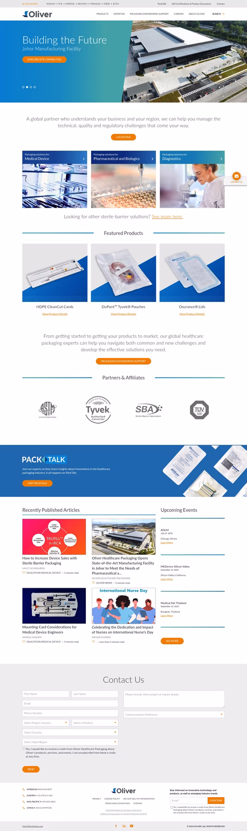 Oliver-Products Homepage 1440px