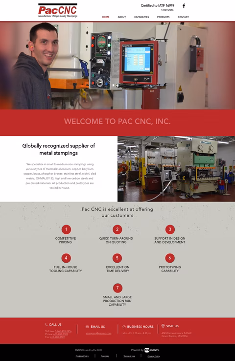 Pac-Cnc Homepage 1440px