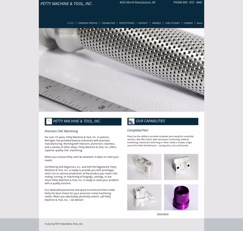 Petty-Machine-Tool Homepage 1440px