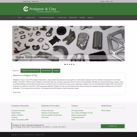 Pridgeon-Clay Homepage 1440px
