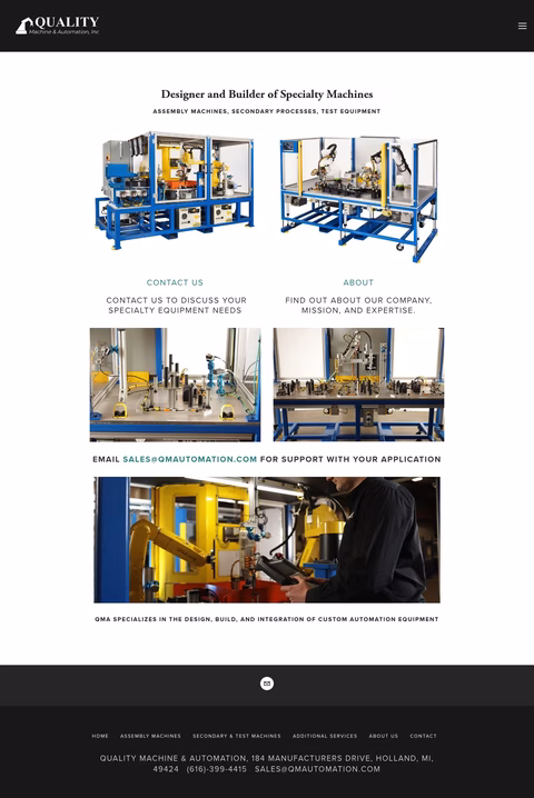 Quality-Machine-Automation Homepage 1440px