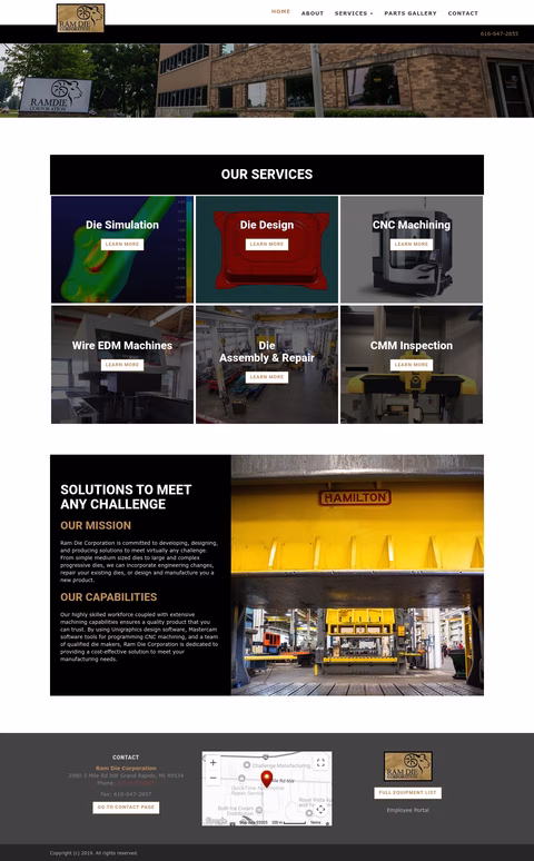 Ram-Die-Corporation Homepage 1440px