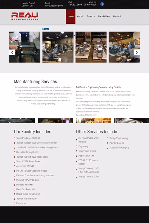 Reau-Manufacturing Homepage 1440px