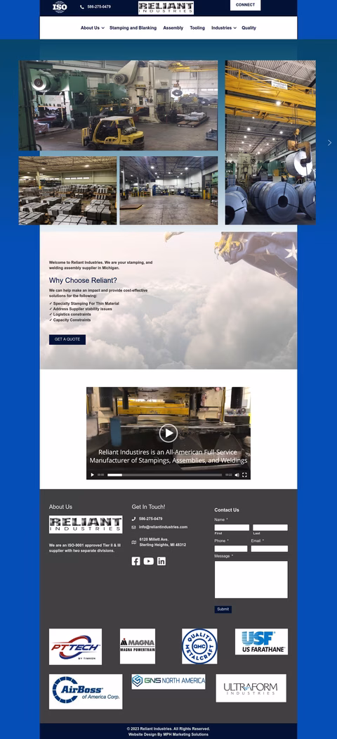 Reliant-Industries Homepage 1440px