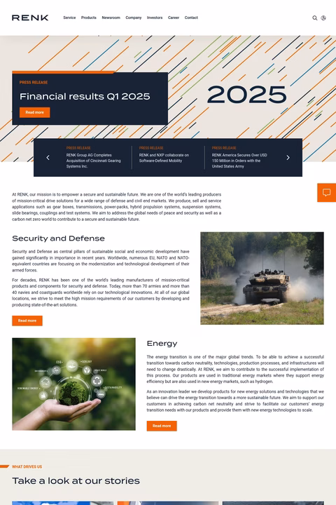 Renk-Group Homepage 1440px