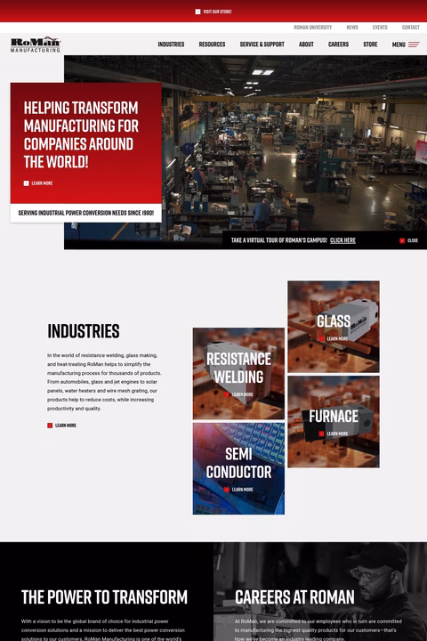 Roman-Manufacturing Homepage 1440px