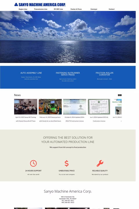 Sanyo-Machine-America Homepage 1440px