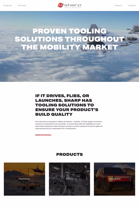 Sharp-Tooling-Solutions Homepage 1440px