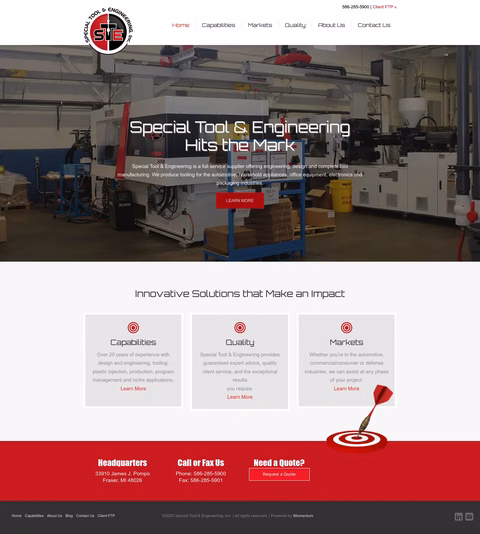 Special-Tool-Engineering Homepage 1440px