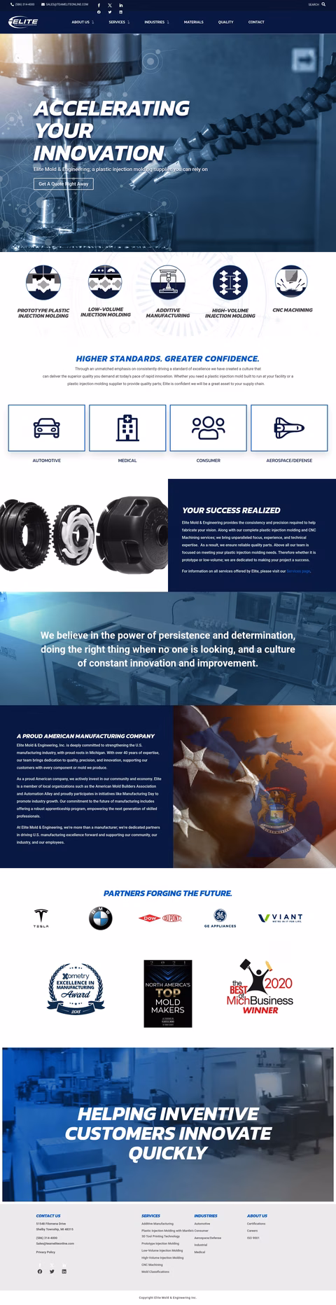 Elite-Mold-Engineering Homepage 1440px